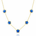 Flower Meadow Necklace, 18K Gold Plated Steel