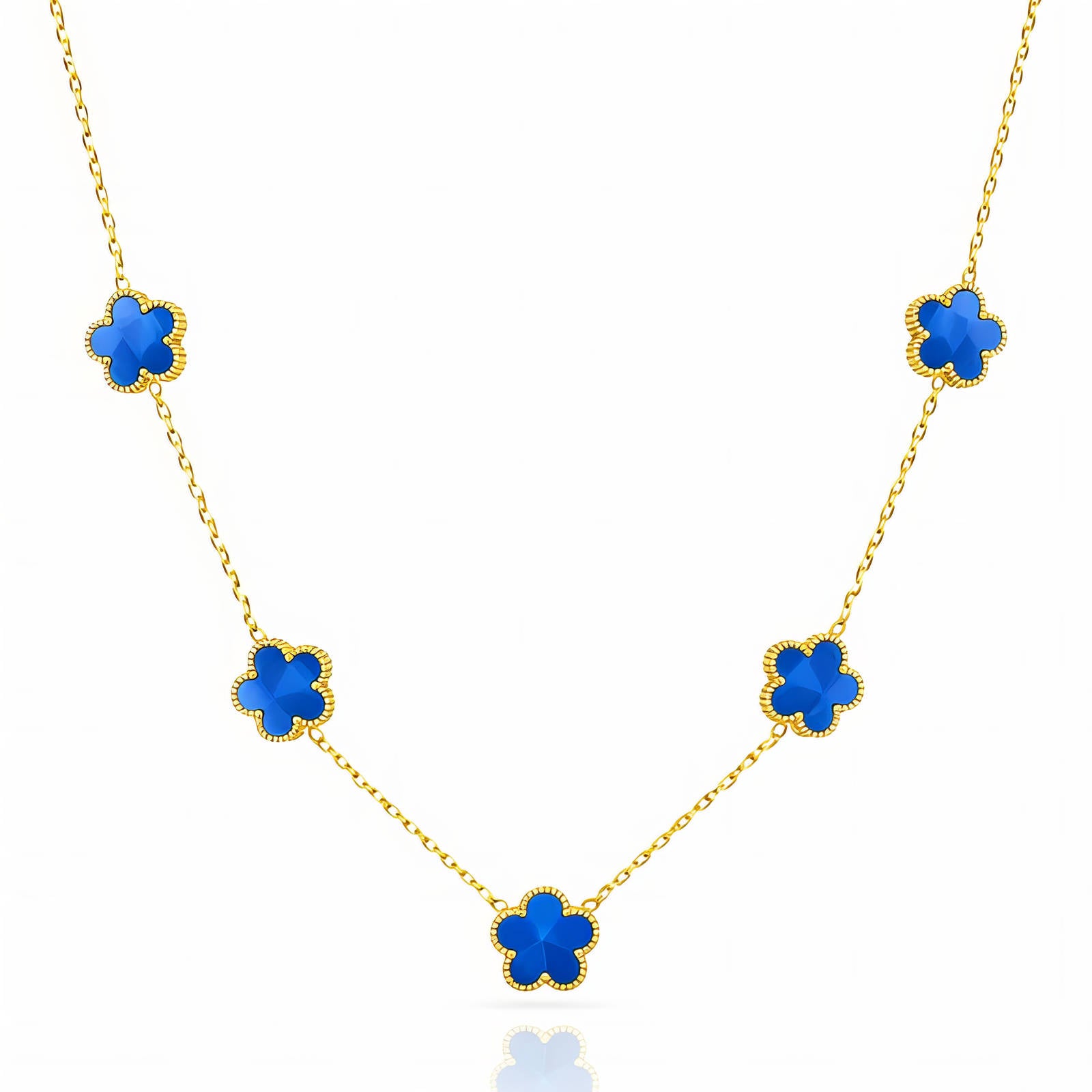 Flower Meadow Necklace, 18K Gold Plated Steel