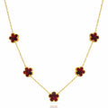 Flower Meadow Necklace, 18K Gold Plated Steel
