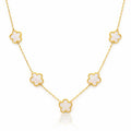 Flower Meadow Necklace, 18K Gold Plated Steel