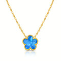 Flower Necklace, 18K Gold Plated Steel