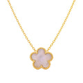 Flower Necklace, 18K Gold Plated Steel
