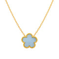 Flower Necklace, 18K Gold Plated Steel