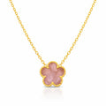 Flower Necklace, 18K Gold Plated Steel