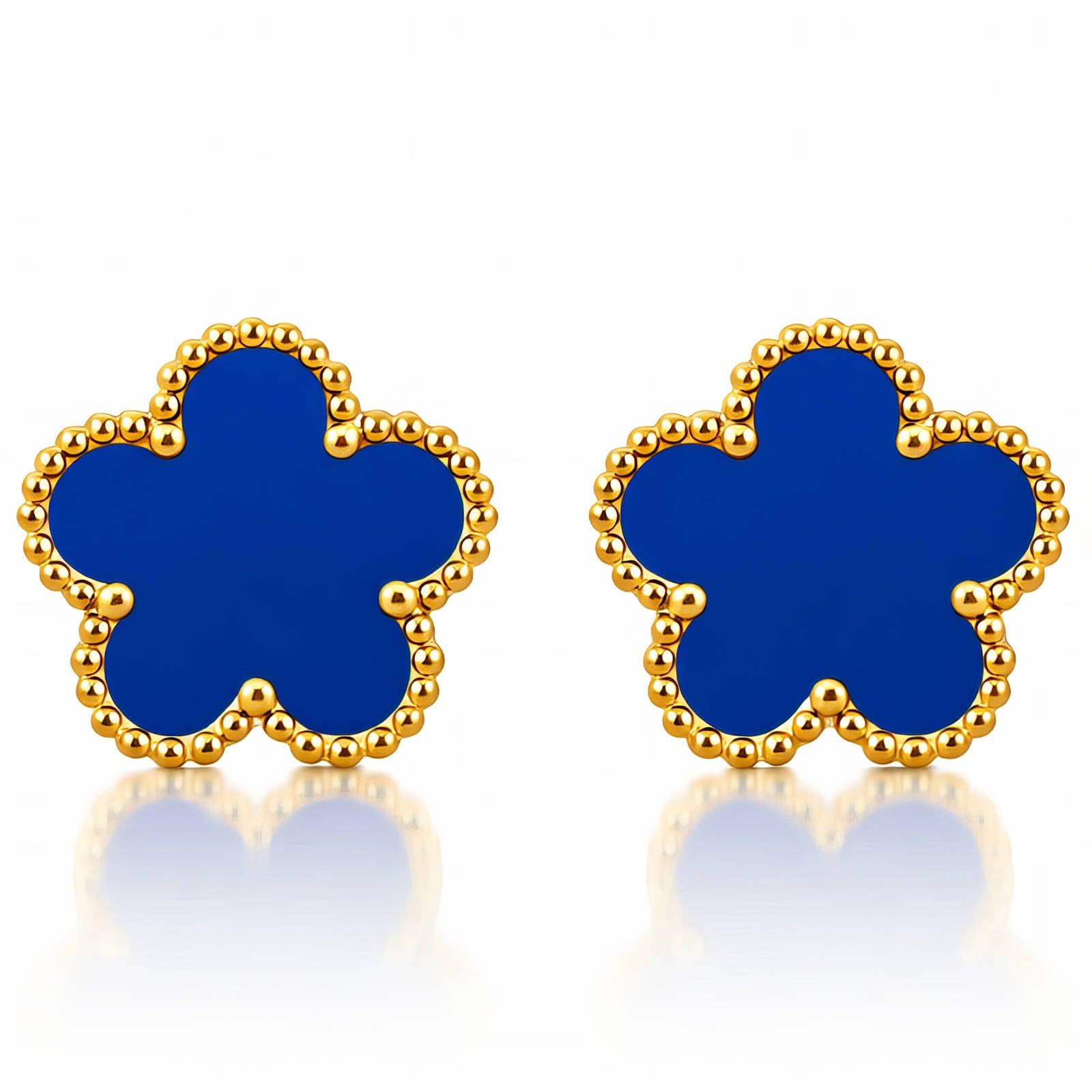 Flowers Earrings, 18K Gold Plated Steel