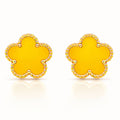 Flowers Earrings, 18K Gold Plated Steel