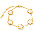 Flower Meadow Bracelet, 18K Gold Plated Steel