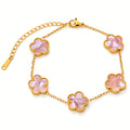 Flower Meadow Bracelet, 18K Gold Plated Steel