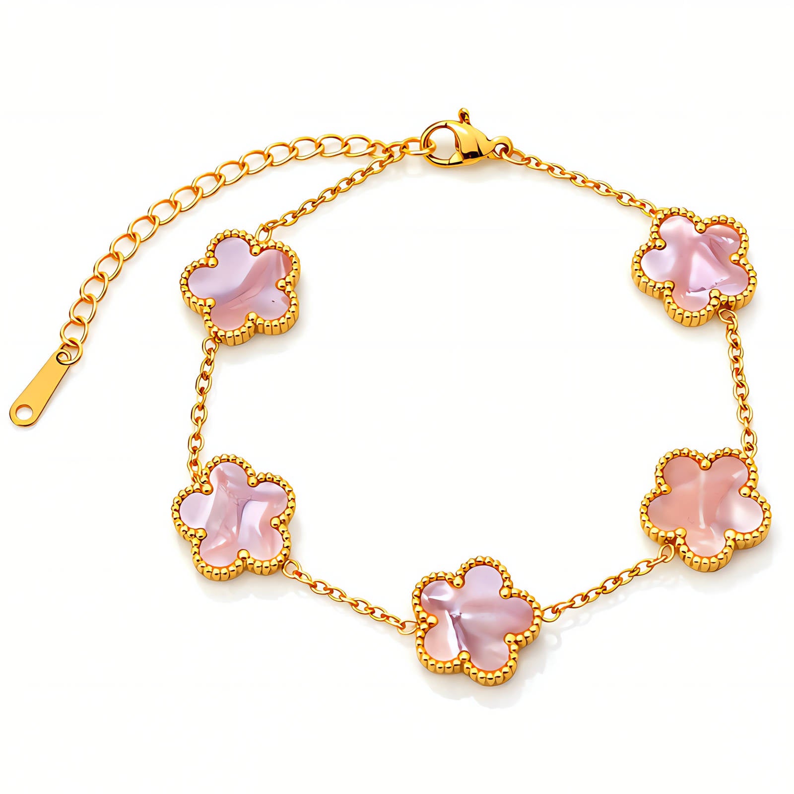 Flower Meadow Bracelet, 18K Gold Plated Steel