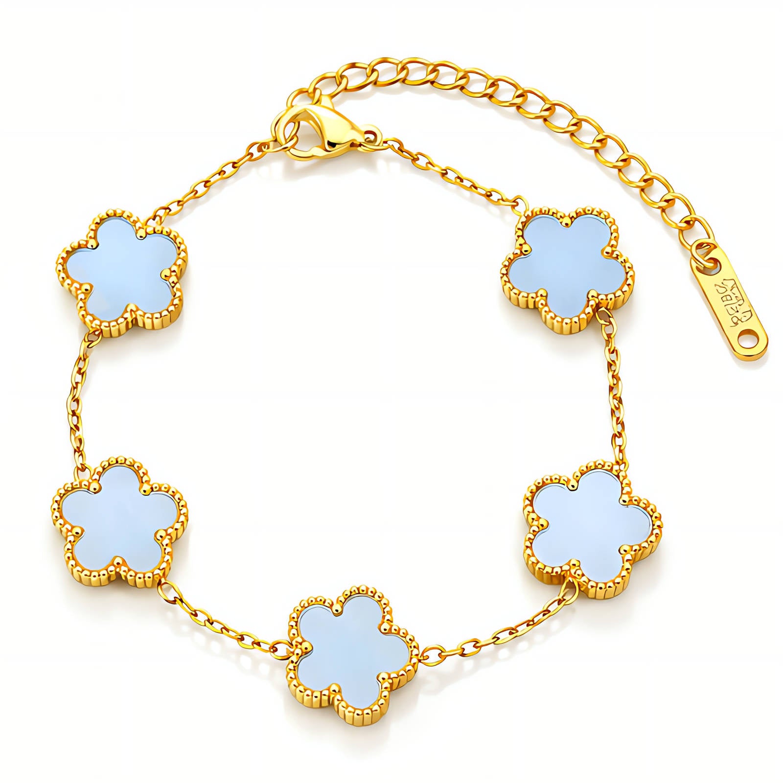 Flower Meadow Bracelet, 18K Gold Plated Steel