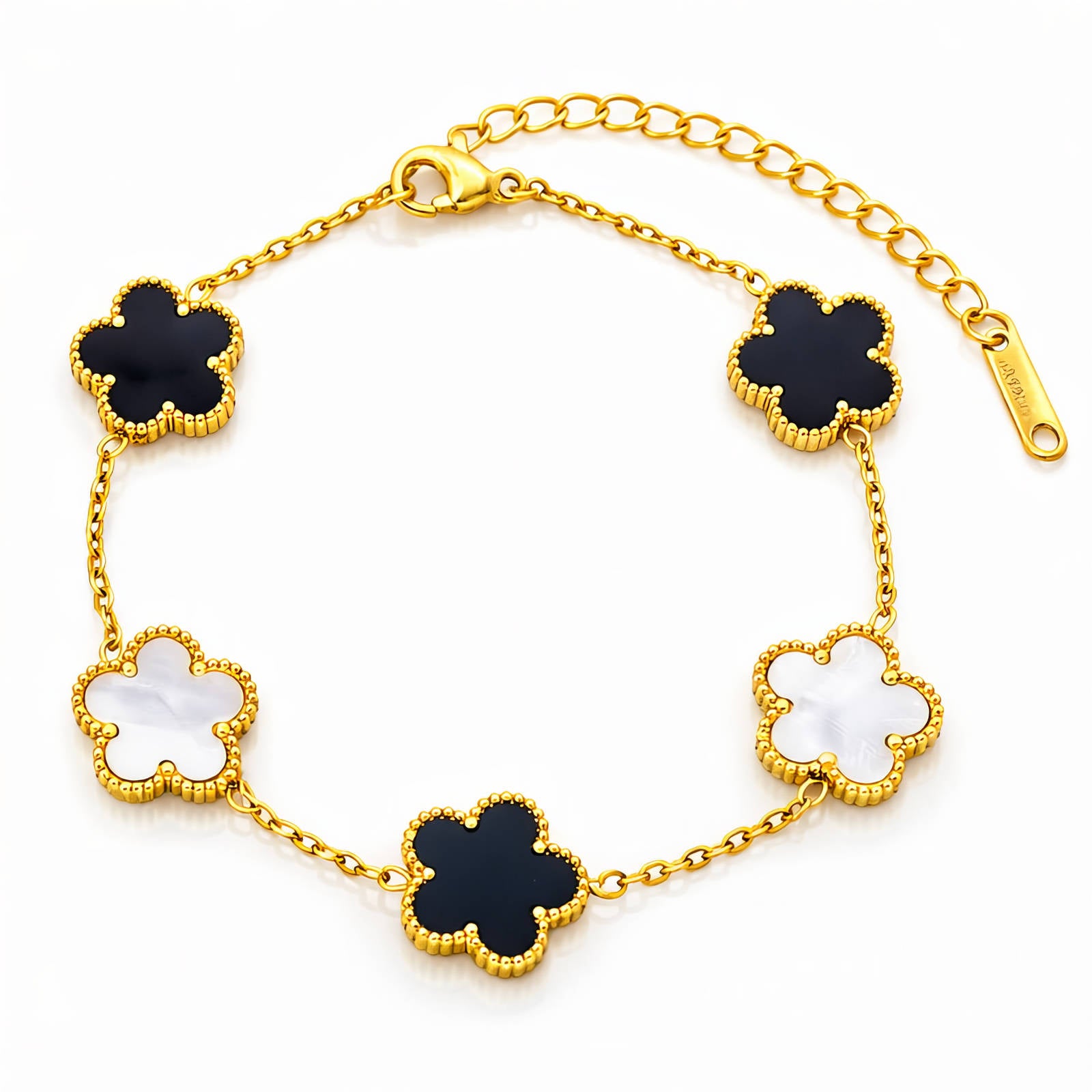 Flower Meadow Bracelet, 18K Gold Plated Steel