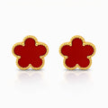 Flowers Earrings, 18K Gold Plated Steel