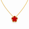 Flower Necklace, 18K Gold Plated Steel