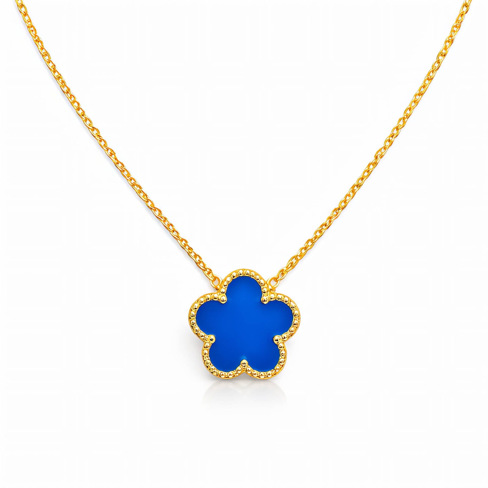 Flower Necklace, 18K Gold Plated Steel