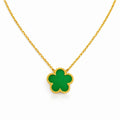 Flower Necklace, 18K Gold Plated Steel