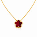 Flower Necklace, 18K Gold Plated Steel