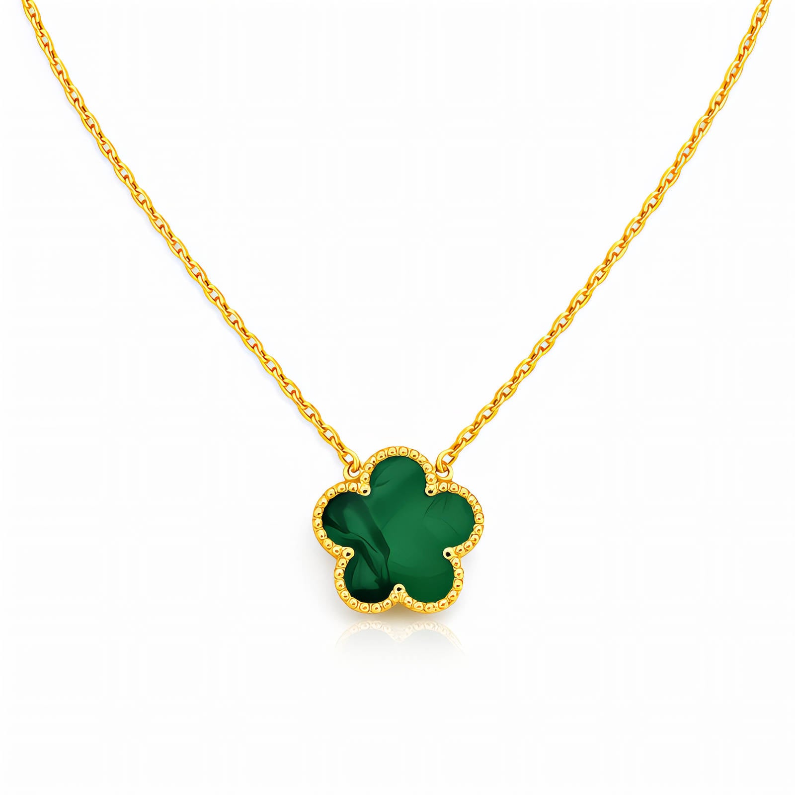 Flower Necklace, 18K Gold Plated Steel