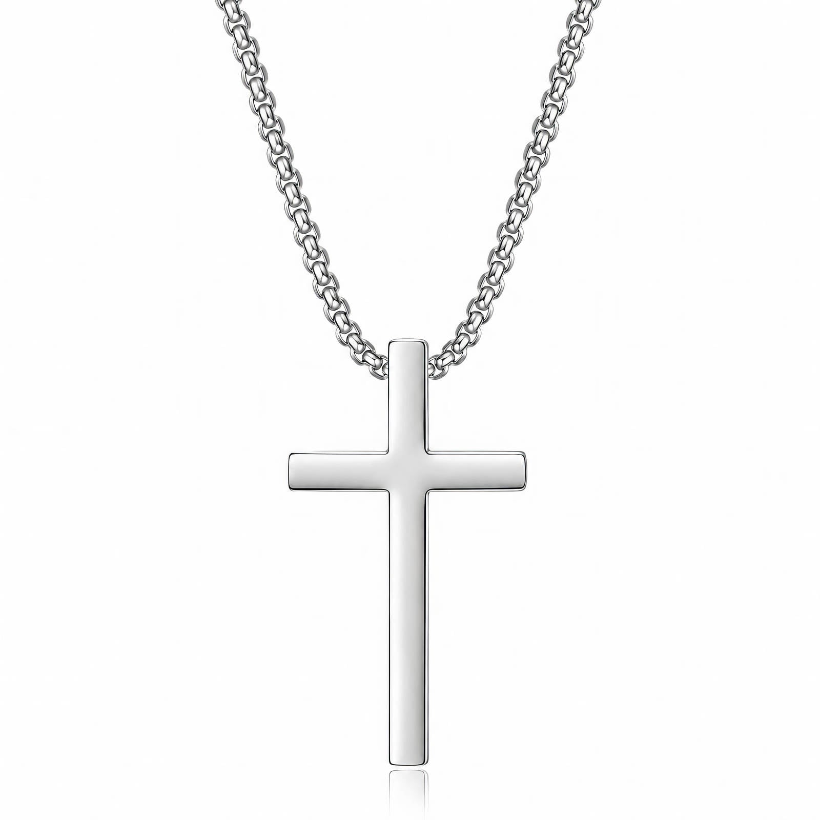 "Cross" Necklace, 18K Plated Steel