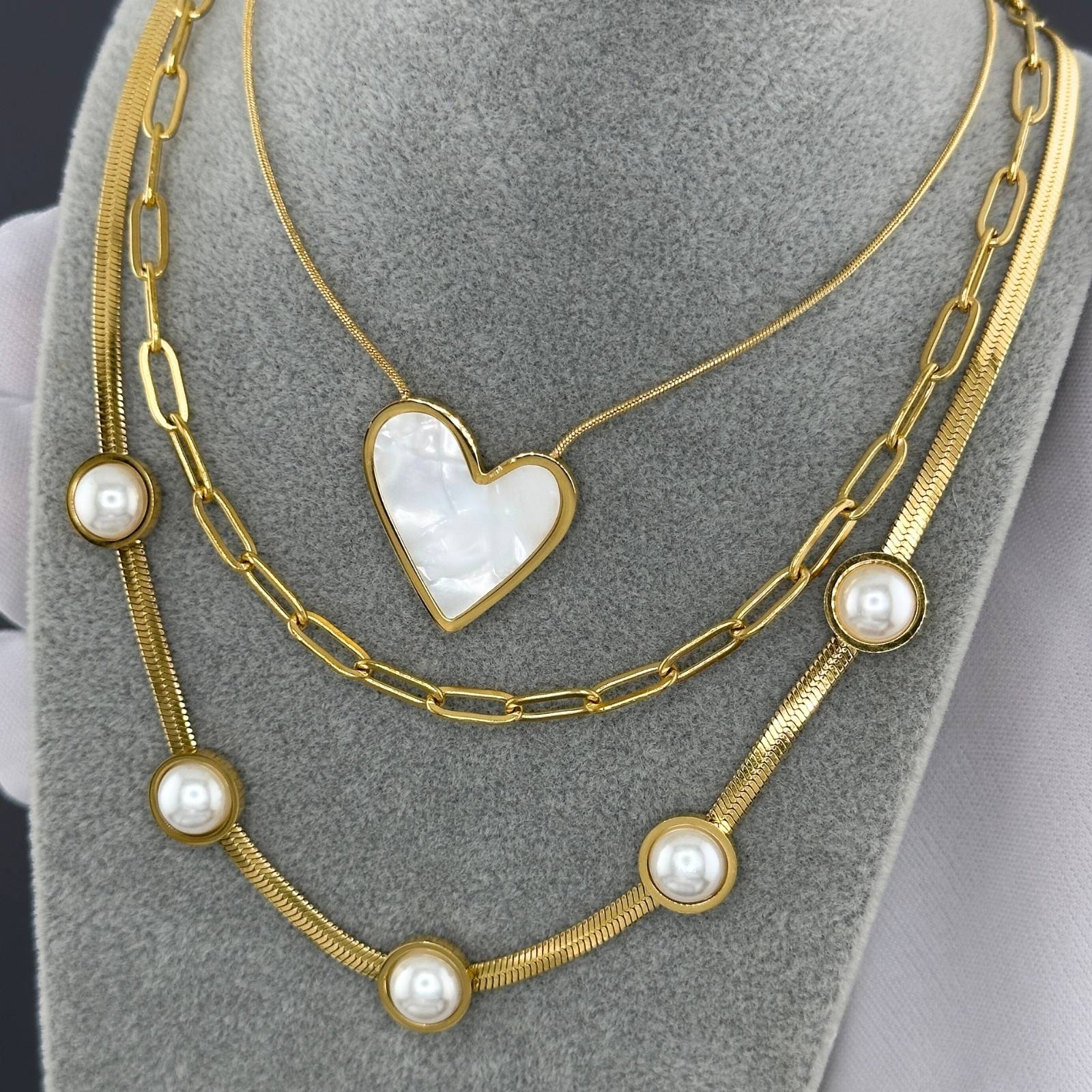 Necklace, 18K Gold Plated Steel